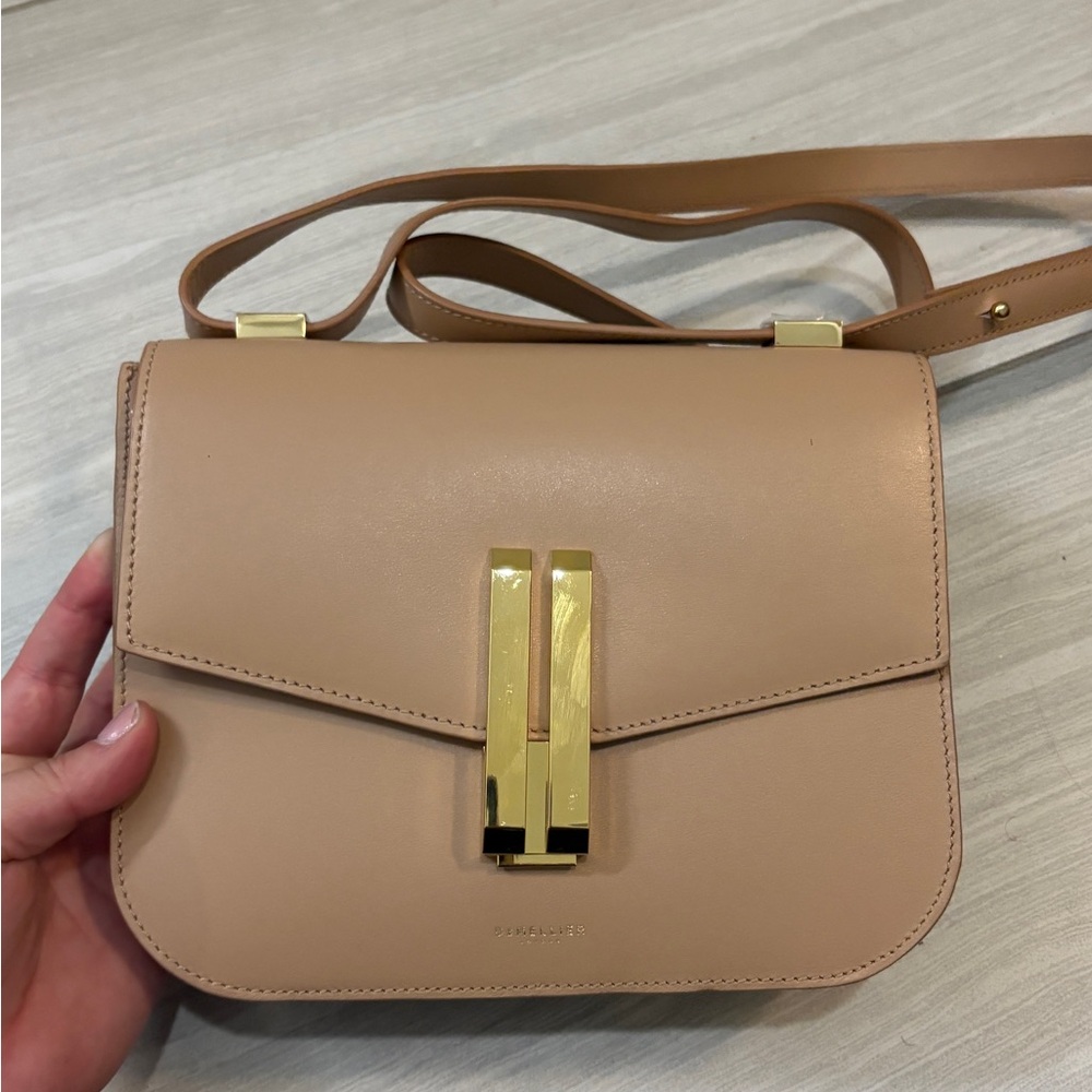 DeMellier Nude Tan Leather Crossbody with Gold Hardware